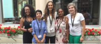 From the left: Mayara Maciel, Mónica Ruiz-Casares, Laura Wright, Reshma Shiwcharran and Tara Collins at the Children as Actors for Transforming Society (CATS) Conference 2018 in Caux, Switzerland